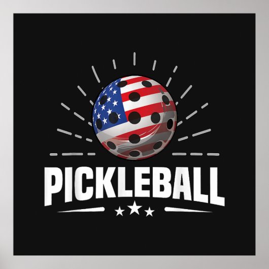 Amerikaanse Vlag Pickleball Speler Poster (Voorkant)