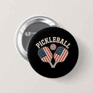Amerikaanse vlag Pickleball Speler Ronde Button 5,7 Cm