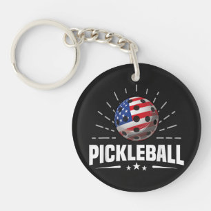Amerikaanse vlag Pickleball Speler Sleutelhanger