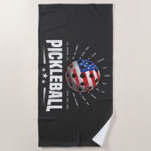 Amerikaanse vlag pickleball speler strandlaken (Voorkant)