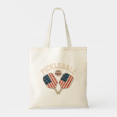 Amerikaanse vlag Pickleball Speler Tote Bag (Achterkant)