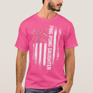 Amerikaanse vlag Ping Pong dochter tafeltennis T-shirt