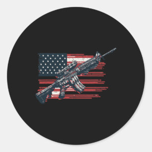 Amerikaanse vlag Pistolen 1 juli Pistolen Independ Ronde Sticker