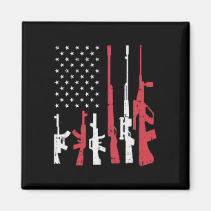Amerikaanse vlag Pistolen Funny American Pride 4 j Magneet