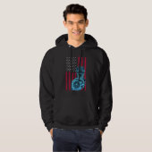 Amerikaanse Vlag Piston Muscle Auto 9 Hoodie (Voorkant volledig)