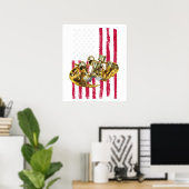 Amerikaanse Vlag Piston Muscle Car 4 Poster (Thuiskantoor)