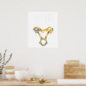 Amerikaanse Vlag Piston Muscle Car 8 Poster (Keuken)