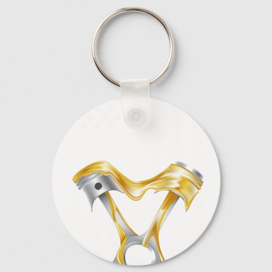 Amerikaanse Vlag Piston Muscle Car 8 Sleutelhanger (Voorkant)