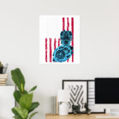 Amerikaanse Vlag Piston Muscle Car 9 Poster (Thuiskantoor)