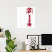 Amerikaanse Vlag Piston Muscle Car Poster (Thuiskantoor)