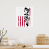 Amerikaanse Vlag Piston Muscle Car vintage Poster (Keuken)