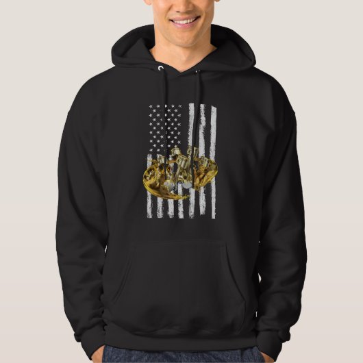 Amerikaanse Vlag Piston Spierauto 3 Hoodie (Voorkant)