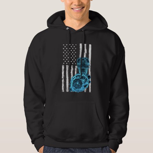 Amerikaanse Vlag Piston Spierauto 7 Hoodie (Voorkant)