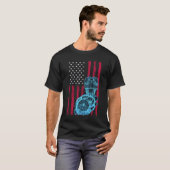 Amerikaanse Vlag Piston Spierauto 9 T-shirt (Voorkant volledig)