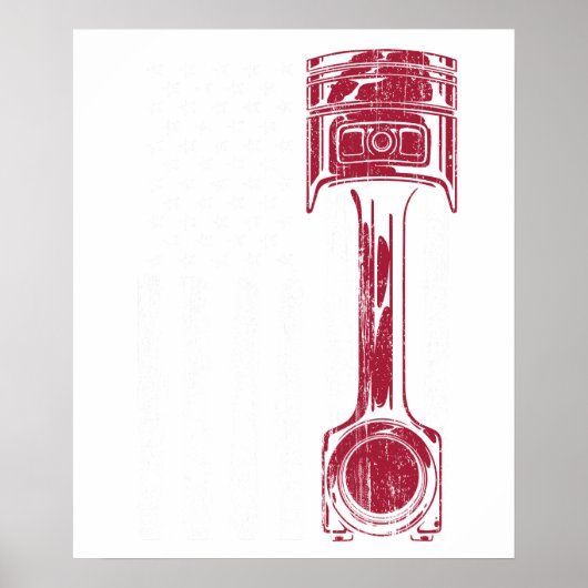 Amerikaanse Vlag Piston Spierauto Poster (Voorkant)