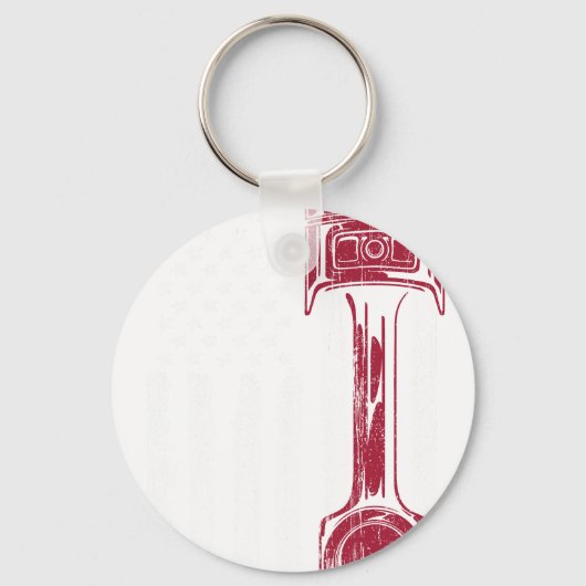 Amerikaanse Vlag Piston Spierauto Sleutelhanger (Voorkant)