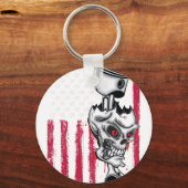Amerikaanse Vlag Piston Spierwagen vintage Sleutelhanger (Voorkant)