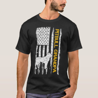  Amerikaanse vlag Pitbull Grandpa Pittie S T-shirt