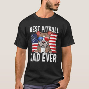 Amerikaanse Vlag Pitbull Vader Hond Vaderdag T-shirt
