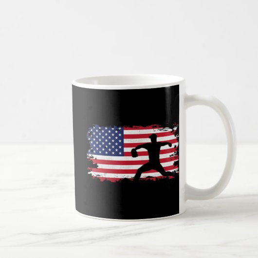 Amerikaanse vlag Pitcher Baseball Apparel - Baseba Koffiemok (Rechts)