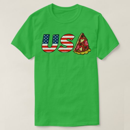 Amerikaanse vlag Pizza T-shirt (Design voorkant)