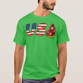 Amerikaanse vlag Pizza T-shirt