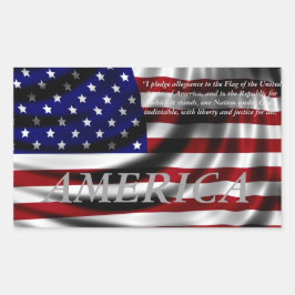 Amerikaanse vlag Pledge of Allegience Rechthoekige Sticker