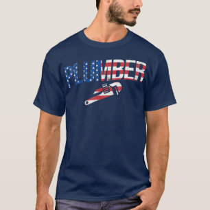 Amerikaanse vlag Plumber Pipefitter Pipefitting T-shirt