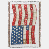 Amerikaanse Vlag PNG | Patchwork Patriottisch Ontw Deken (Voorkant Verticaal)