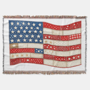 Amerikaanse Vlag PNG Patchwork Patriottisch Ontw Deken