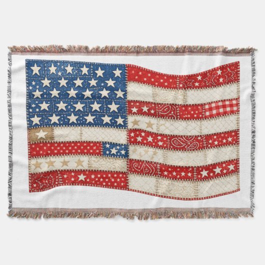 Amerikaanse Vlag PNG | Patchwork Patriottisch Ontw Deken (Voorkant)