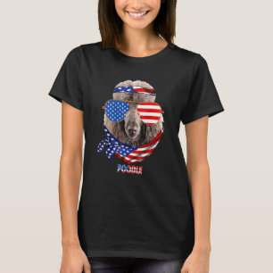 Amerikaanse vlag poedel hond t-shirt