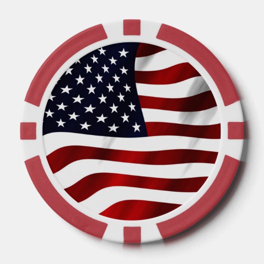 Amerikaanse vlag poker chips (Voorkant)