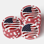 Amerikaanse vlag poker chips (Opstapeling)