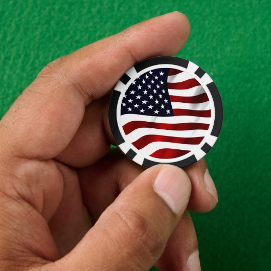 Amerikaanse vlag pokerchips (Hand)