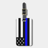 - Amerikaanse vlag Politie Thin Blue Line Bagagelabel (Voorkant verticaal)