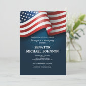 Amerikaanse vlag politieke fondsenwerving uitnodig kaart (Staand voorkant)
