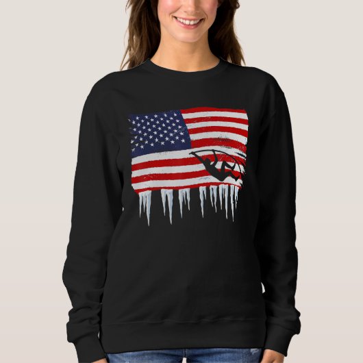Amerikaanse Vlag Polsstokhoogspringen 1 Trui (Voorkant)