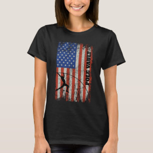 Amerikaanse vlag polsstokspringen - verontruste lo t-shirt