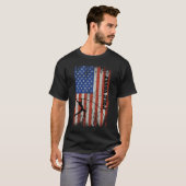 Amerikaanse vlag polsstokspringen - verontruste lo t-shirt (Voorkant volledig)