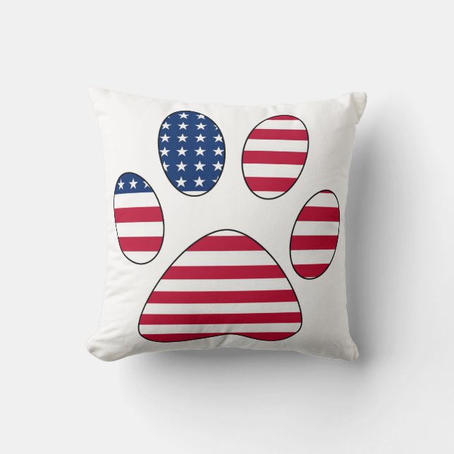 Amerikaanse vlag poot print kussen (Voorkant)