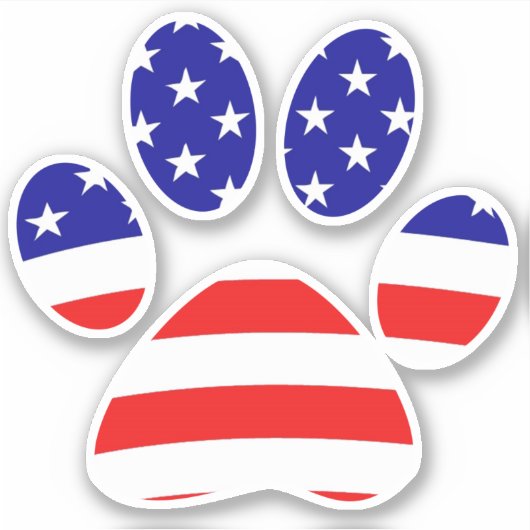 Amerikaanse vlag pootafdruk sticker (Voorkant)