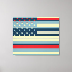 Amerikaanse vlag Pop art. 2 Canvas Afdruk