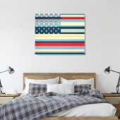 Amerikaanse vlag Pop art. 2 Canvas Afdruk (Insitu (Slaapkamer))
