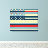 Amerikaanse vlag Pop art. 2 Canvas Afdruk (Insitu (Houten vloer))