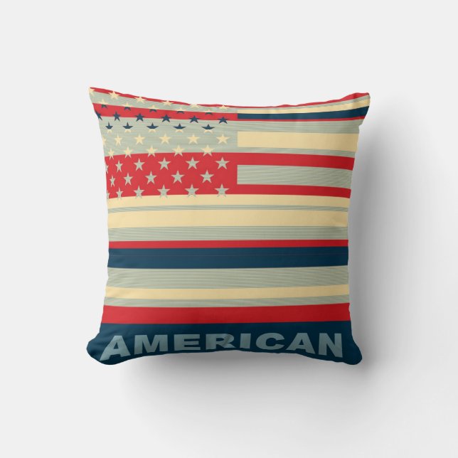 Amerikaanse vlag Pop art. 2 Kussen (Voorkant)