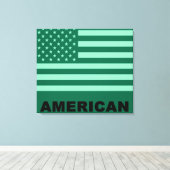 Amerikaanse vlag Pop art. 4 Canvas Afdruk (Insitu (Houten vloer))
