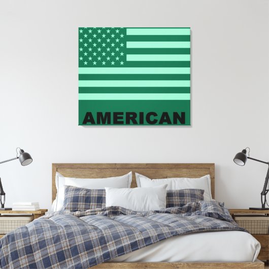 Amerikaanse vlag Pop art. 4 Canvas Afdruk (Insitu (Slaapkamer))