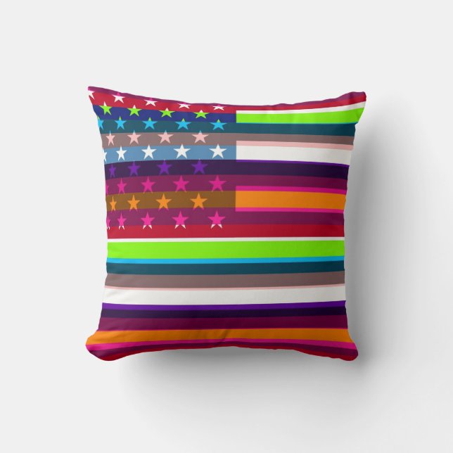 Amerikaanse vlag Pop art. 4 Kussen (Voorkant)