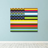 Amerikaanse vlag Pop Art 6 Canvas Afdruk (Insitu (Houten vloer))